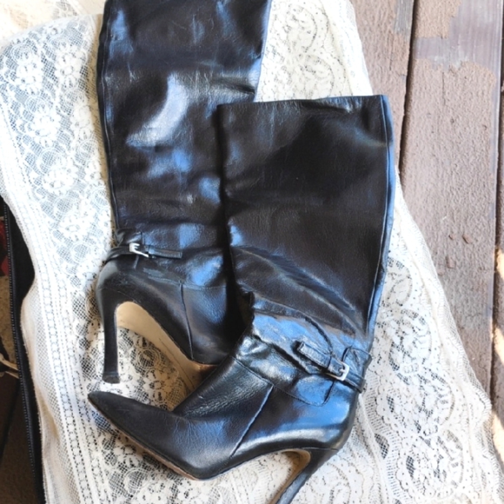 Nine West Elegant Black Leather Women's Boots